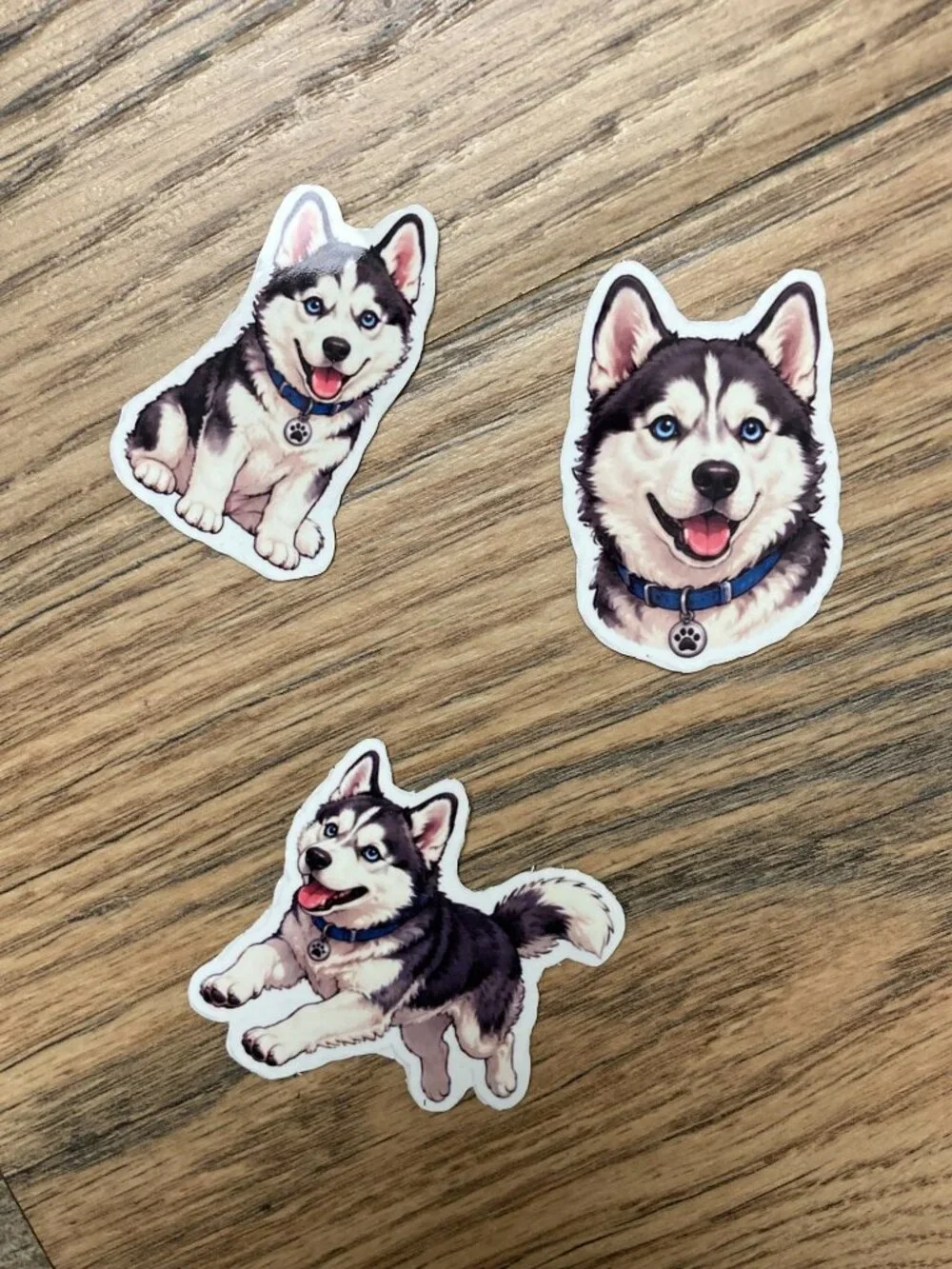 3 Flexible Dog Magnets Siberian Husky Puppy Refrigerator Fridge Decor Set